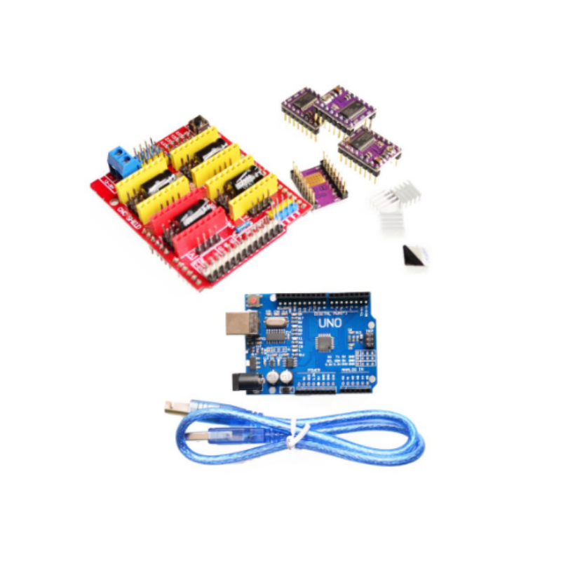 CNC Shield V3.0 + Arduino UNO (cable)  +  (04) drivers DRV8825