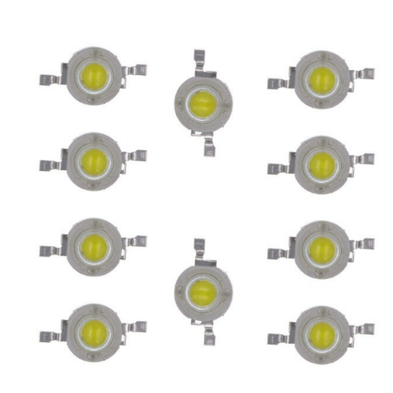 LED de alta potencia, 1W, blanco frio, 300MA, 3,2-3,4 V 10 unidades