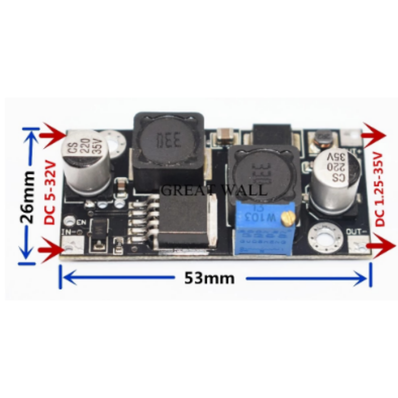 Elevador/ reductor Step up/Step Down XL6019 DC-DC 20W, 5-32V a 1,3-35V