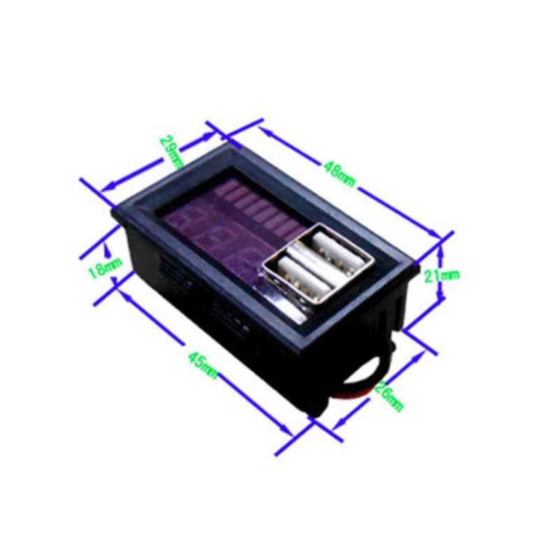 Voltímetro 12V Para carro y moto con doble salida USB