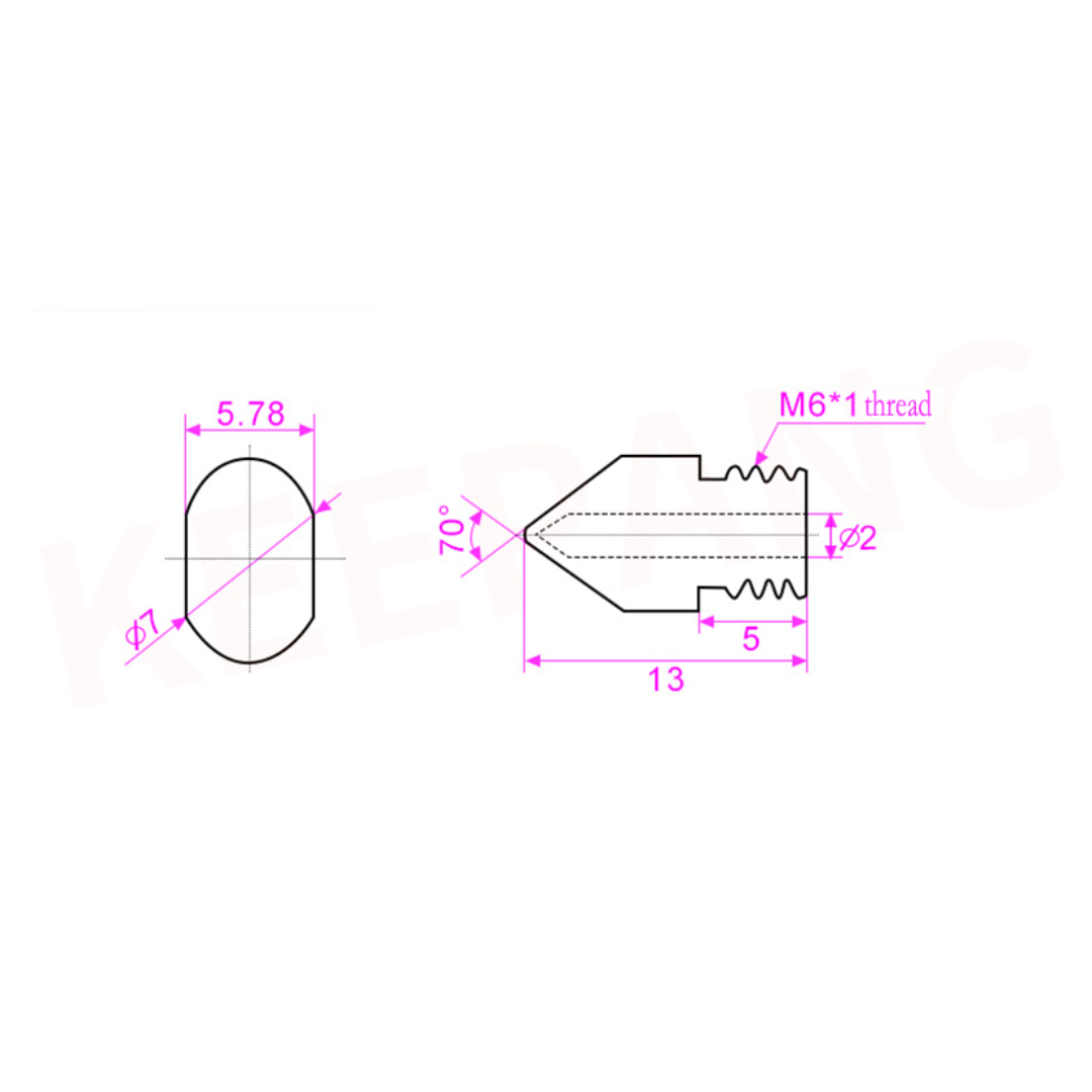 Boquilla MK8 Acero endurecido 0.4mm resistente a la corrosion