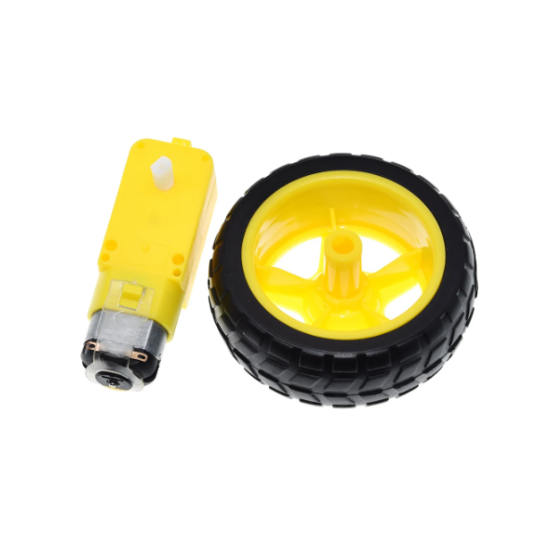 Motor DC con Caja Reductora y Rueda