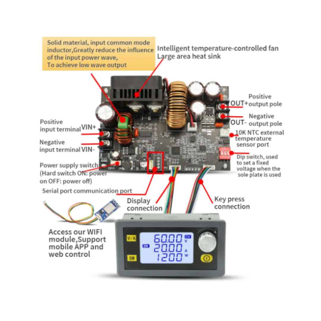 Reductor de Voltaje 60V 20A XY6020L