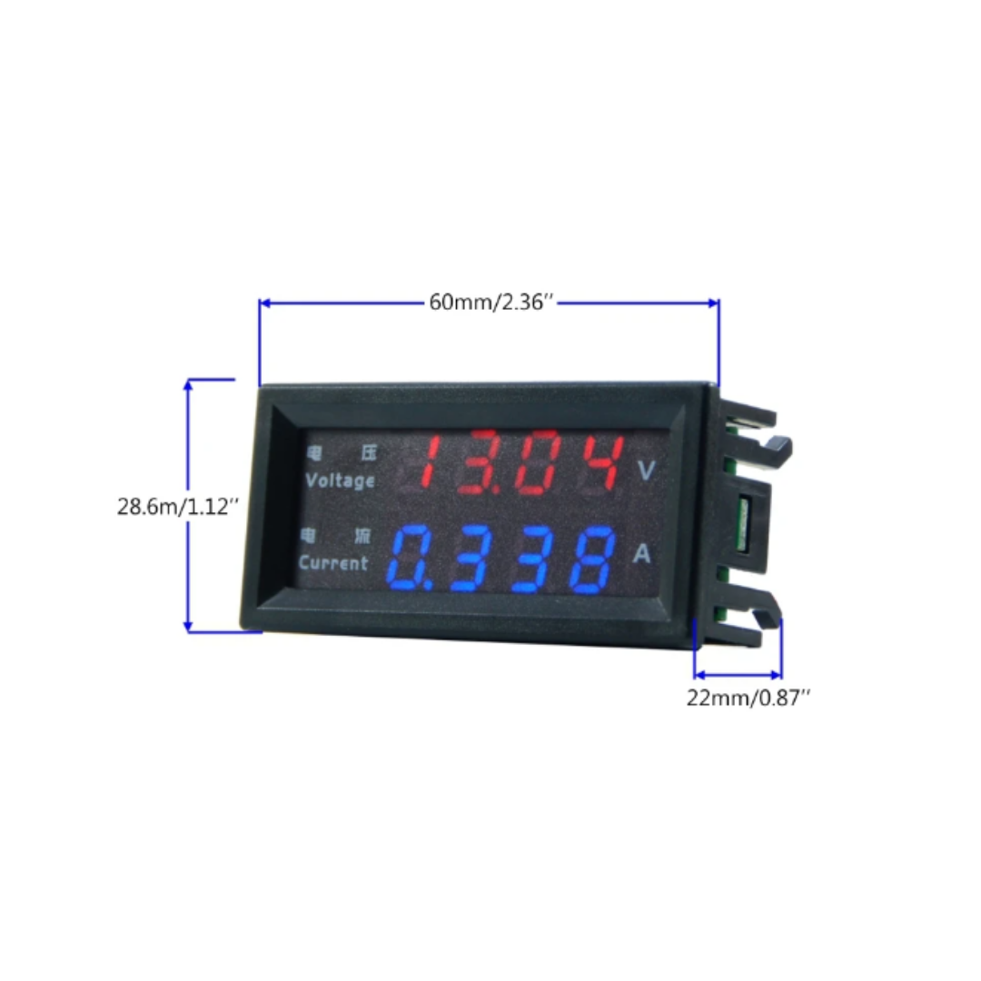 Voltímetro Amperimetro DC 200V 10A 4 digitos