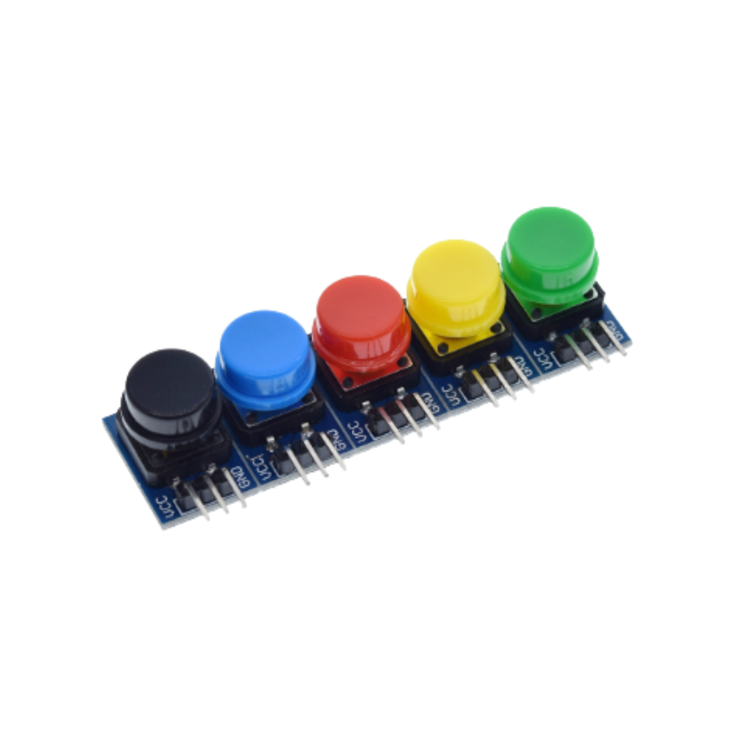 Botones de colores para protoboard y pcb 12x12mm pack de 5