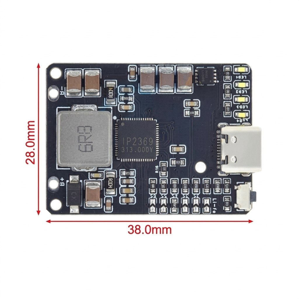 Cargador y Descargador 45W Bidireccional USB-C para Baterías Litio/ Lifepo4 2S-6S IP2369